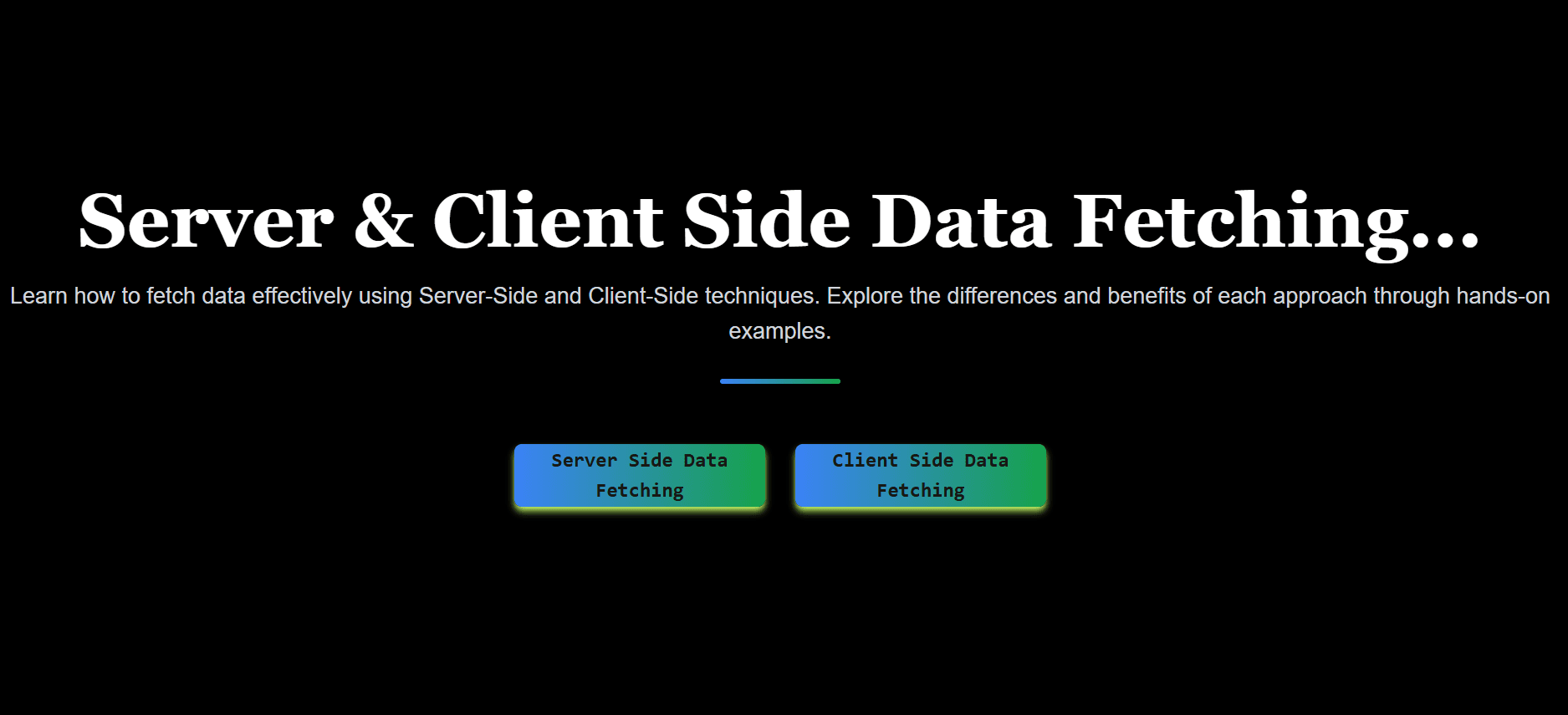 Server & Client Side Data Fetching