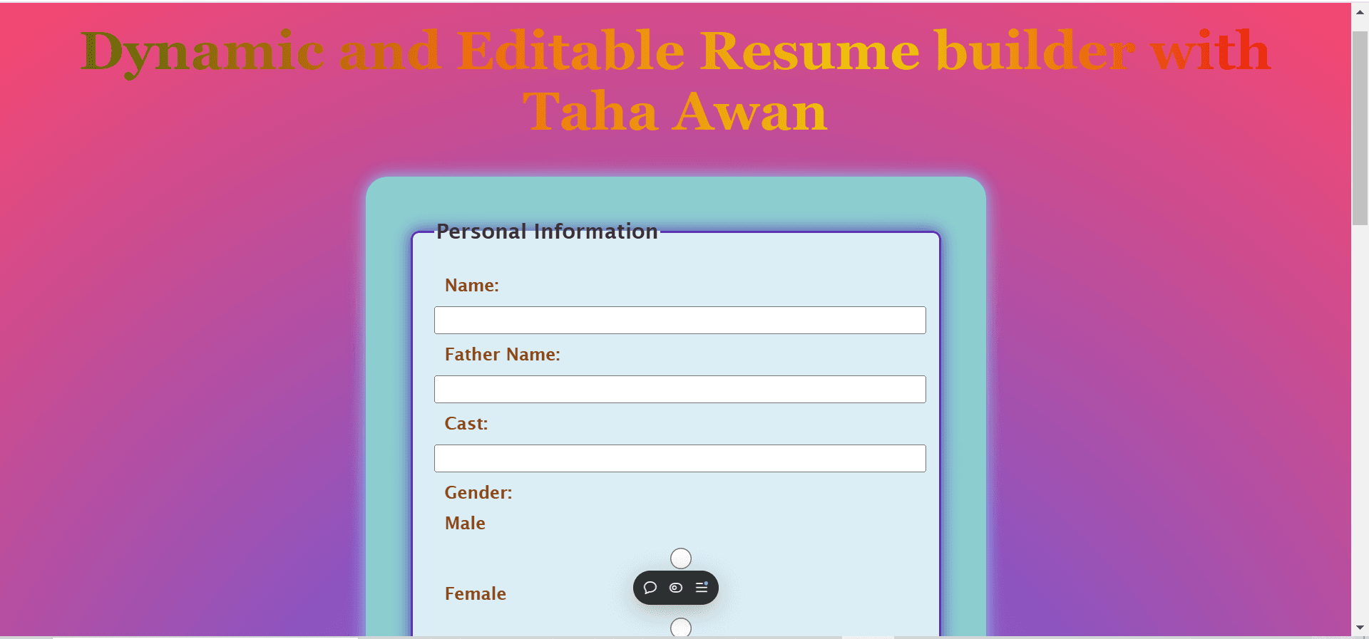 Dynamic Resume Builder